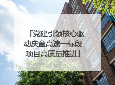 党建引领核心驱动庆章高速一标段项目高质量推进