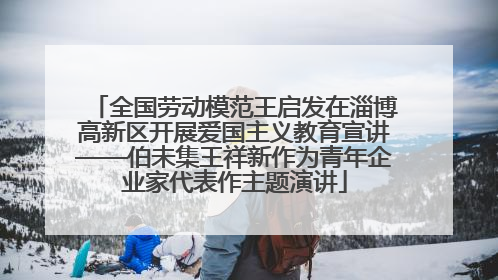 全国劳动模范王启发在淄博高新区开展爱国主义教育宣讲——伯未集王祥新作为青年企业家代表作主题演讲