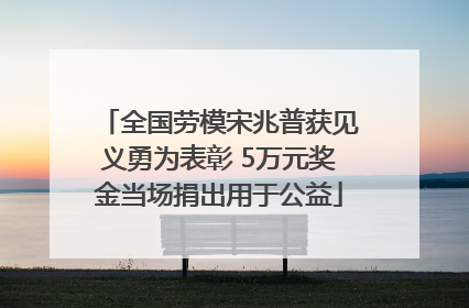 全国劳模宋兆普获见义勇为表彰 5万元奖金当场捐出用于公益
