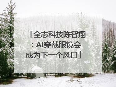 全志科技陈智翔：AI穿戴眼镜会成为下一个风口
