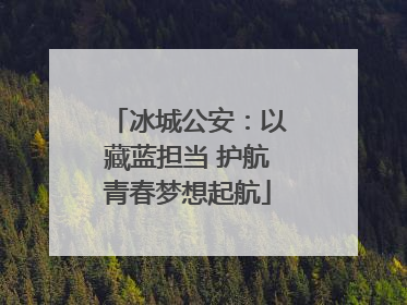 冰城公安：以藏蓝担当 护航青春梦想起航