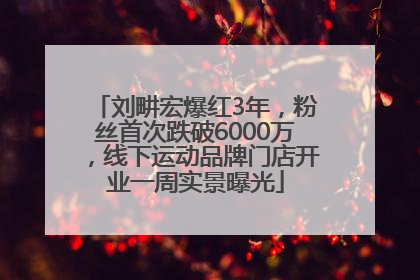 刘畊宏爆红3年，粉丝首次跌破6000万，线下运动品牌门店开业一周实景曝光