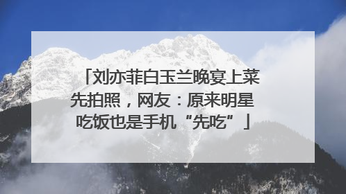 刘亦菲白玉兰晚宴上菜先拍照，网友：原来明星吃饭也是手机“先吃”