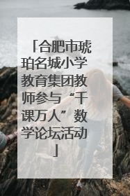 合肥市琥珀名城小学教育集团教师参与“千课万人”数学论坛活动