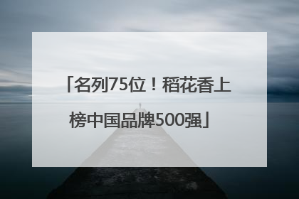 名列75位！稻花香上榜中国品牌500强