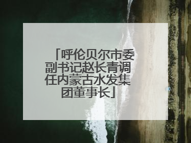 呼伦贝尔市委副书记赵长青调任内蒙古水发集团董事长