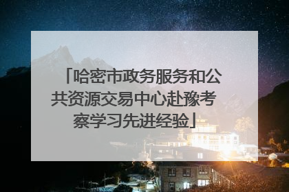 哈密市政务服务和公共资源交易中心赴豫考察学习先进经验