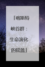 喀斯特峡谷群：生命演化的摇篮