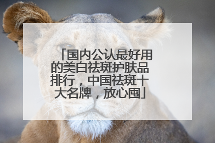 国内公认最好用的美白祛斑护肤品排行，中国祛斑十大名牌，放心囤