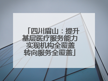 四川眉山：提升基层医疗服务能力 实现机构全覆盖转向服务全覆盖