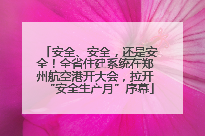 安全、安全，还是安全！全省住建系统在郑州航空港开大会，拉开“安全生产月”序幕