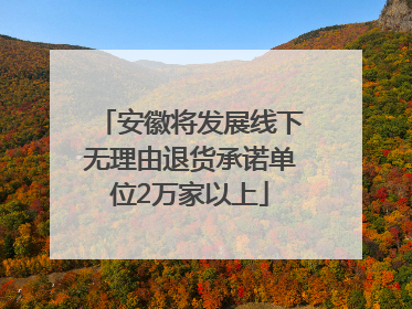 安徽将发展线下无理由退货承诺单位2万家以上