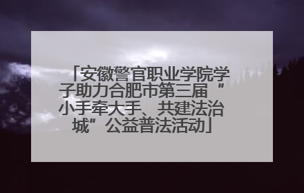 安徽警官职业学院学子助力合肥市第三届“小手牵大手、共建法治城”公益普法活动