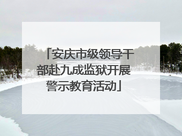 安庆市级领导干部赴九成监狱开展警示教育活动