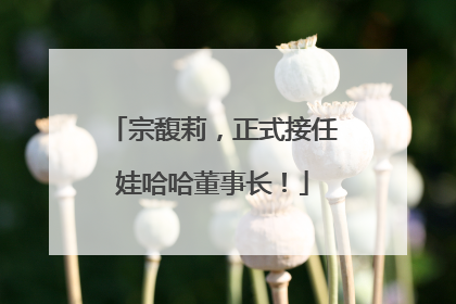 宗馥莉，正式接任娃哈哈董事长！
