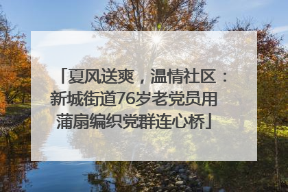 夏风送爽，温情社区：新城街道76岁老党员用蒲扇编织党群连心桥
