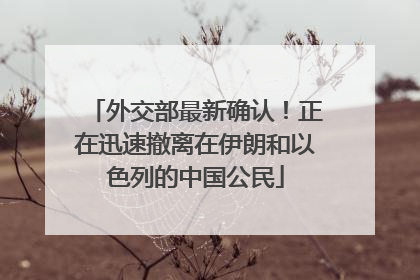 外交部最新确认！正在迅速撤离在伊朗和以色列的中国公民