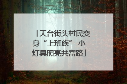 天台街头村民变身“上班族” 小灯具照亮共富路