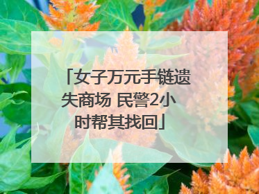 女子万元手链遗失商场 民警2小时帮其找回