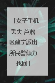 女子手机丢失 芦淞区建宁派出所民警倾力找回