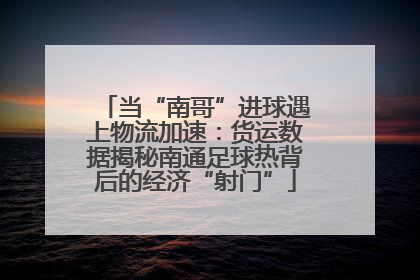 当“南哥”进球遇上物流加速：货运数据揭秘南通足球热背后的经济“射门”