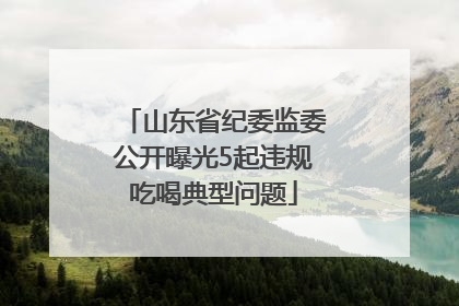 山东省纪委监委公开曝光5起违规吃喝典型问题