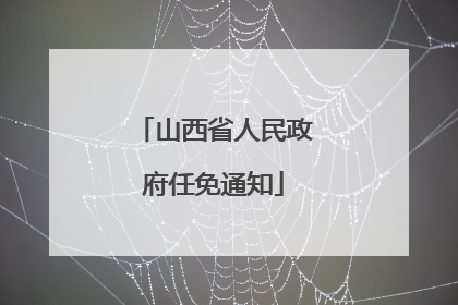 山西省人民政府任免通知