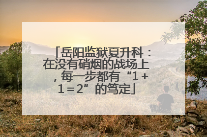 岳阳监狱夏升科：在没有硝烟的战场上，每一步都有“1＋1＝2”的笃定