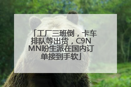 工厂三班倒，卡车排队等出货，C9NMN盼生派在国内订单接到手软