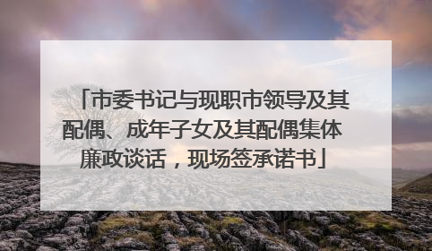 市委书记与现职市领导及其配偶、成年子女及其配偶集体廉政谈话，现场签承诺书