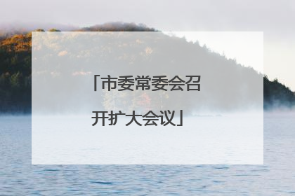 市委常委会召开扩大会议