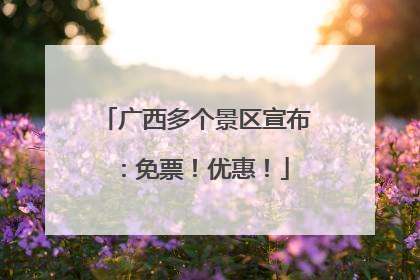 广西多个景区宣布：免票！优惠！