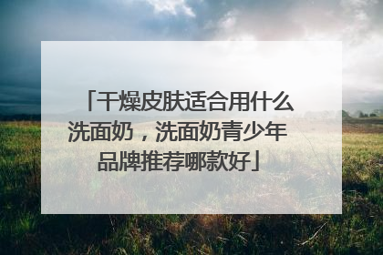 干燥皮肤适合用什么洗面奶，洗面奶青少年品牌推荐哪款好