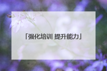强化培训 提升能力