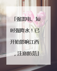 强雷电、短时强降水！已开始影响江西，注意防范