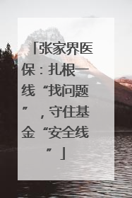 张家界医保：扎根一线“找问题”，守住基金“安全线”