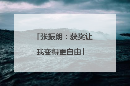 张振朗：获奖让我变得更自由