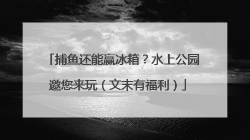 捕鱼还能赢冰箱？水上公园邀您来玩（文末有福利）