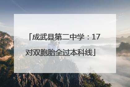 成武县第二中学：17对双胞胎全过本科线