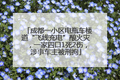 成都一小区电瓶车楼道“飞线充电”酿火灾，一家四口1死2伤，涉事车主被刑拘