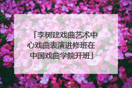 李树建戏曲艺术中心戏曲表演进修班在中国戏曲学院开班