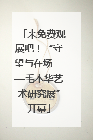 来免费观展吧！“守望与在场——毛本华艺术研究展”开幕