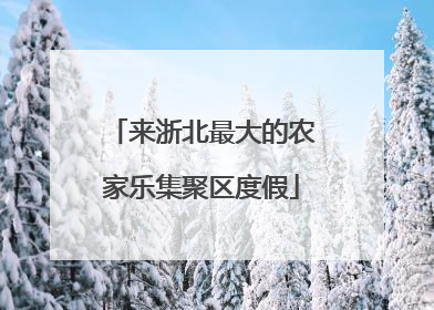 来浙北最大的农家乐集聚区度假