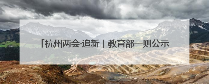 杭州两会·追新丨教育部一则公示消息 为何引来杭州两会会场热议