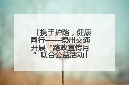 携手护路，健康同行——德州交通开展“路政宣传月”联合公益活动