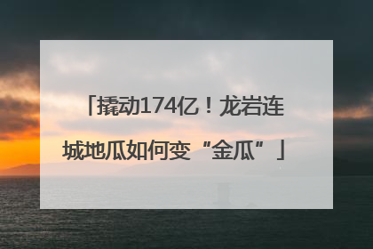 撬动174亿！龙岩连城地瓜如何变“金瓜”