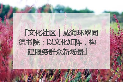 文化社区｜威海环翠同德书院：以文化矩阵，构建服务群众新场景