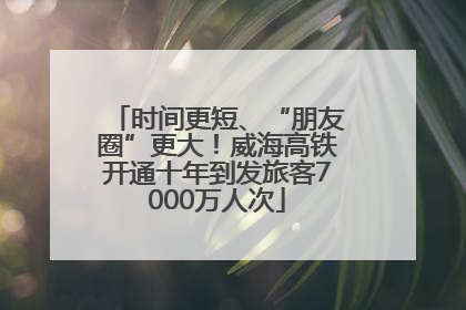 时间更短、“朋友圈”更大！威海高铁开通十年到发旅客7000万人次