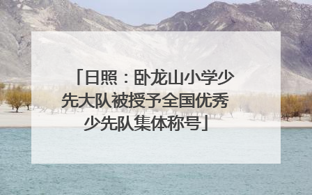 日照：卧龙山小学少先大队被授予全国优秀少先队集体称号
