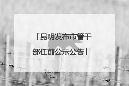昆明发布市管干部任前公示公告